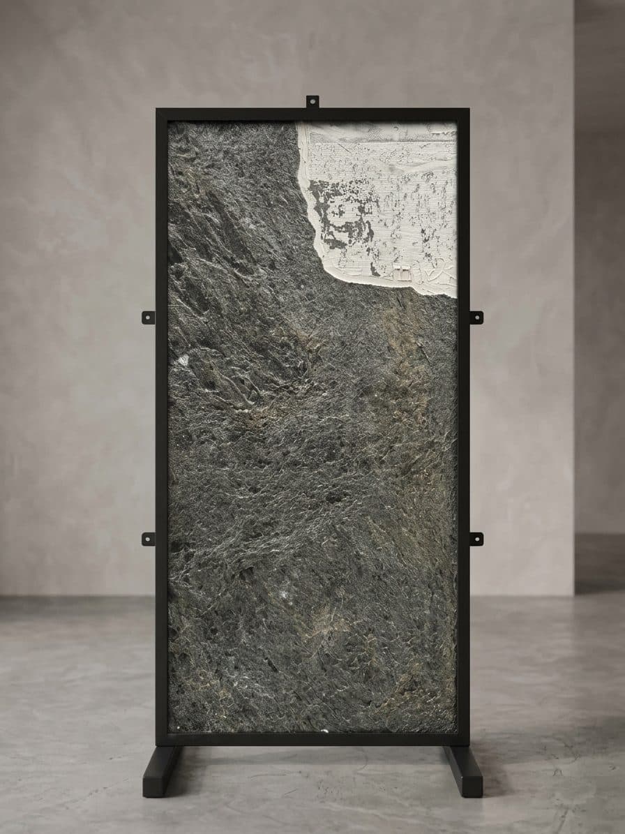 Piedra CAVVA instalada sobre estuco